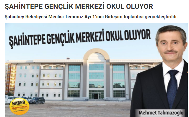 Mayor Şahintepe Youth Center School Acceptance Proposal Accepted by Voting Union.